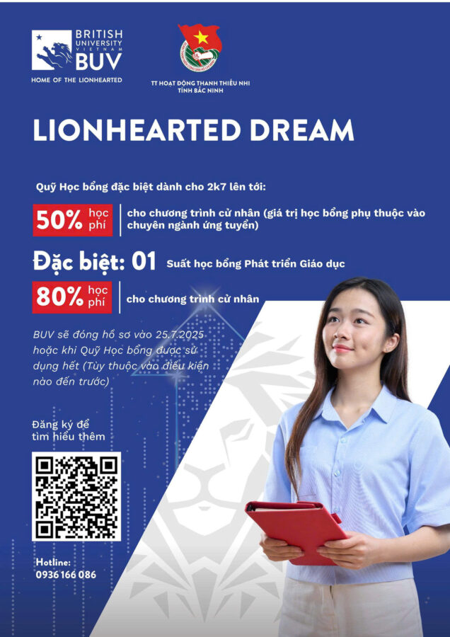 🎓 LIONHEARTED DREAM – Học bổng đặc biệt từ BUV